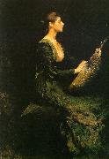 Thomas Wilmer Dewing Lady with a Lute Spain oil painting artist